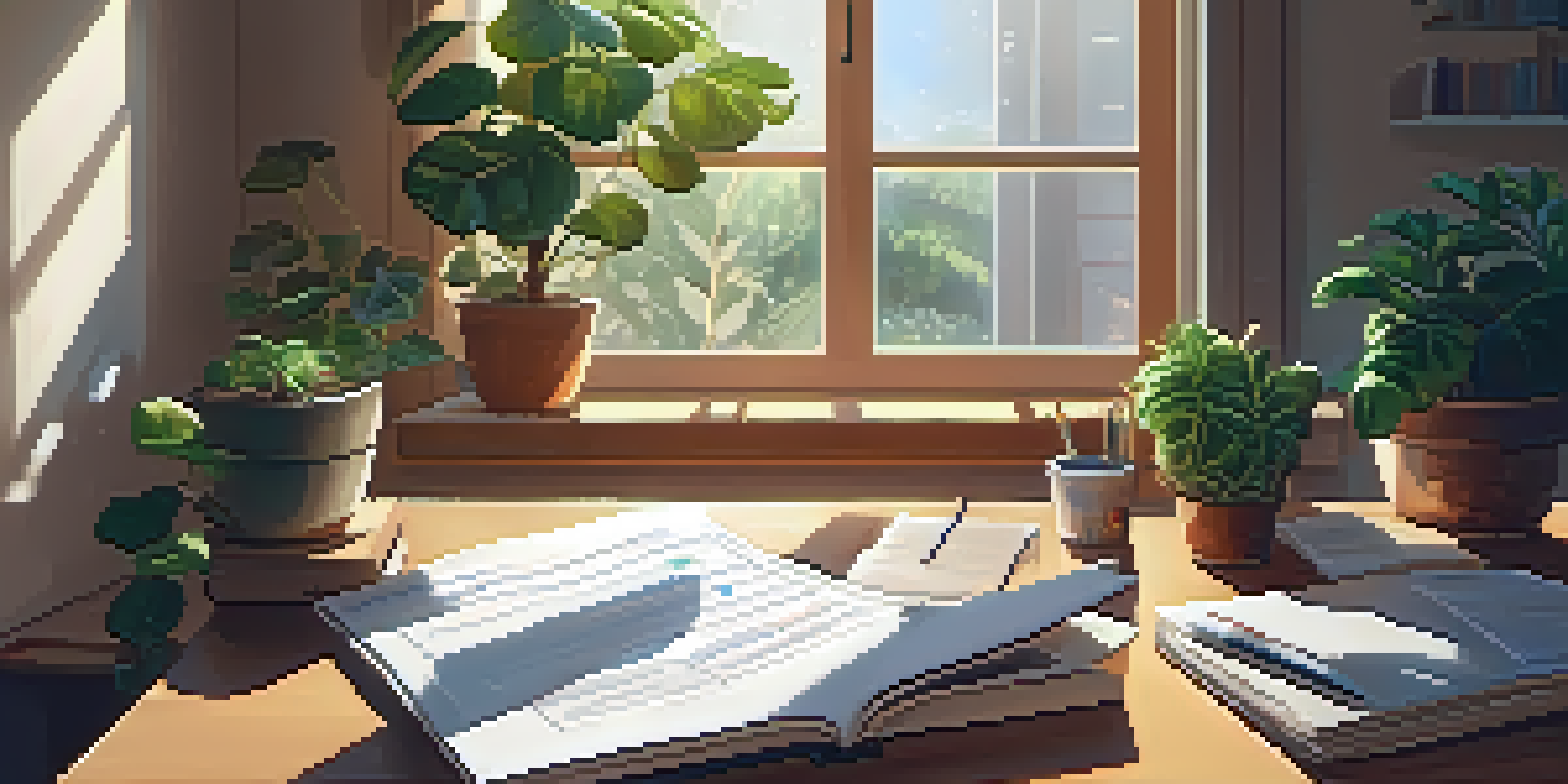 A focused student working on a visa application form at a desk, with natural light illuminating the workspace and books around.