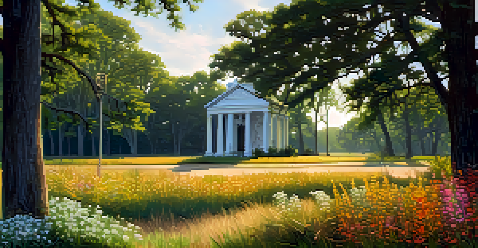 A close-up of a historical marker on the Selma to Montgomery march route, surrounded by wildflowers and grass under soft sunlight.
