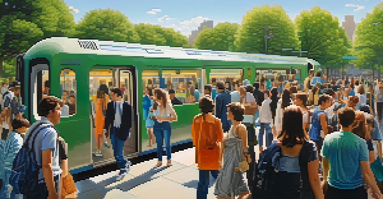 A split image contrasting a crowded subway with close proximity and a serene park with individuals maintaining personal space.