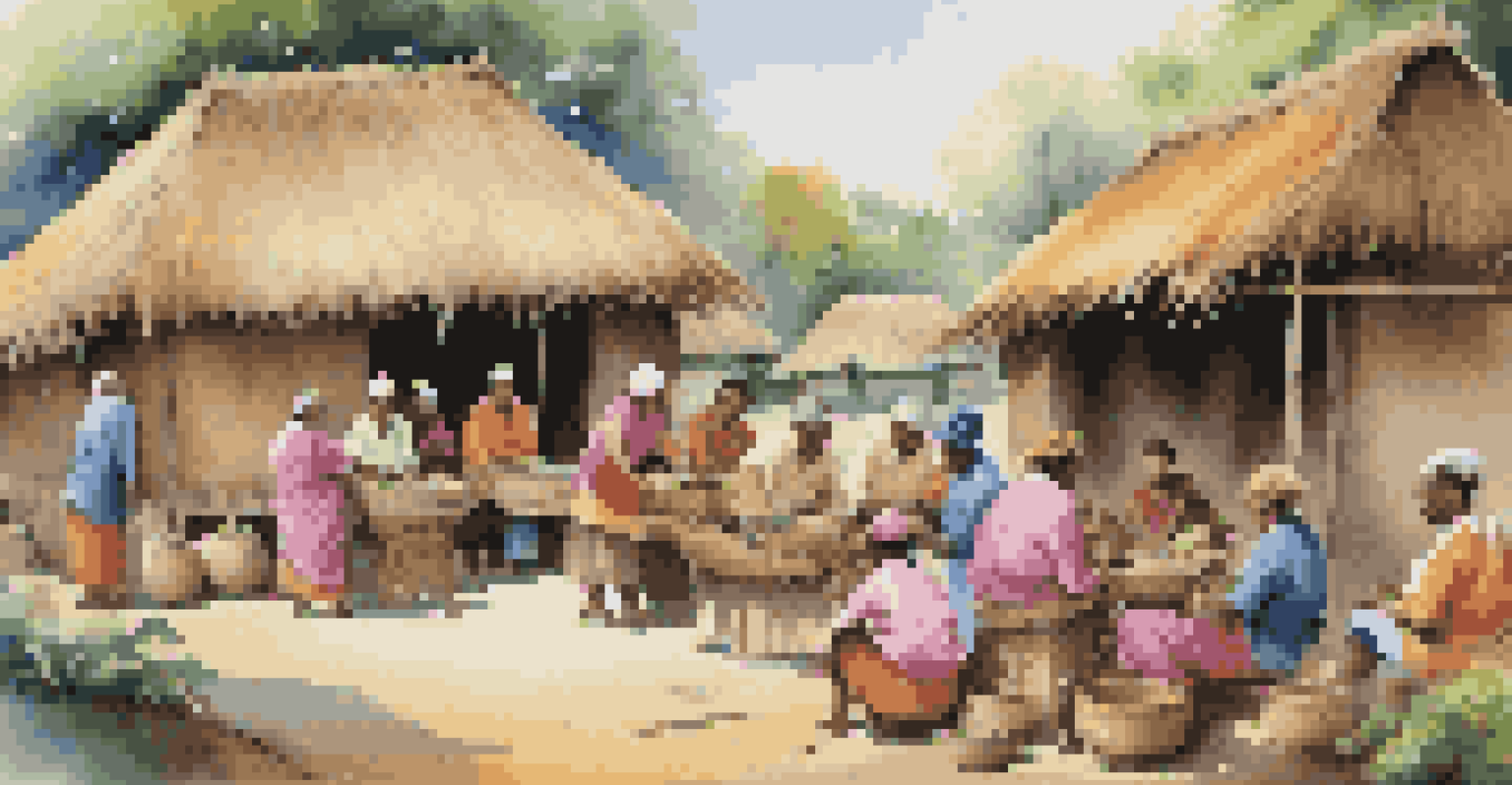 Travelers participating in a cultural workshop in a village, surrounded by local artisans and colorful handmade crafts.