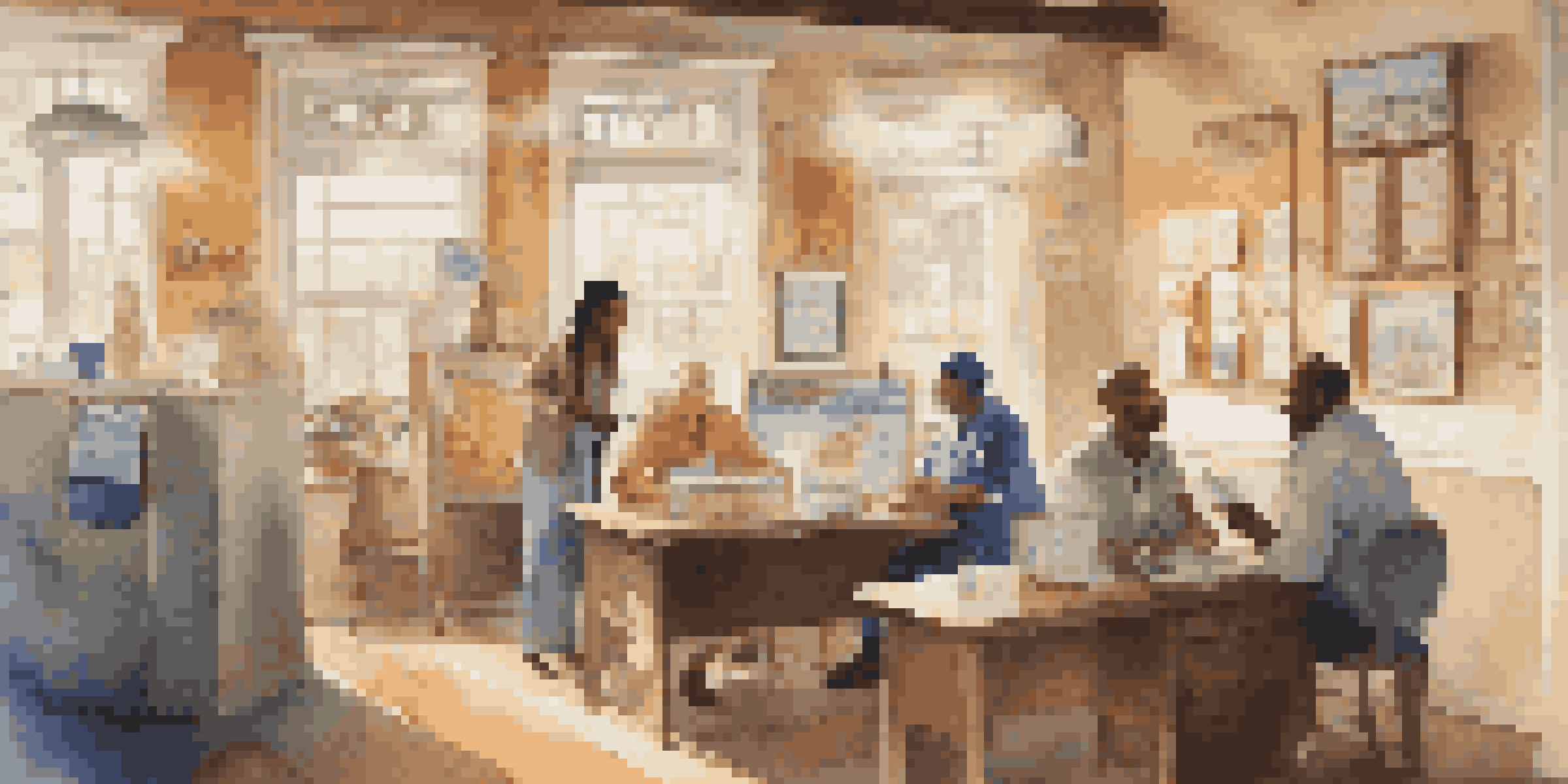 A healthcare provider talks to a group of diverse travelers in a welcoming travel clinic, with travel posters and a globe in the background.