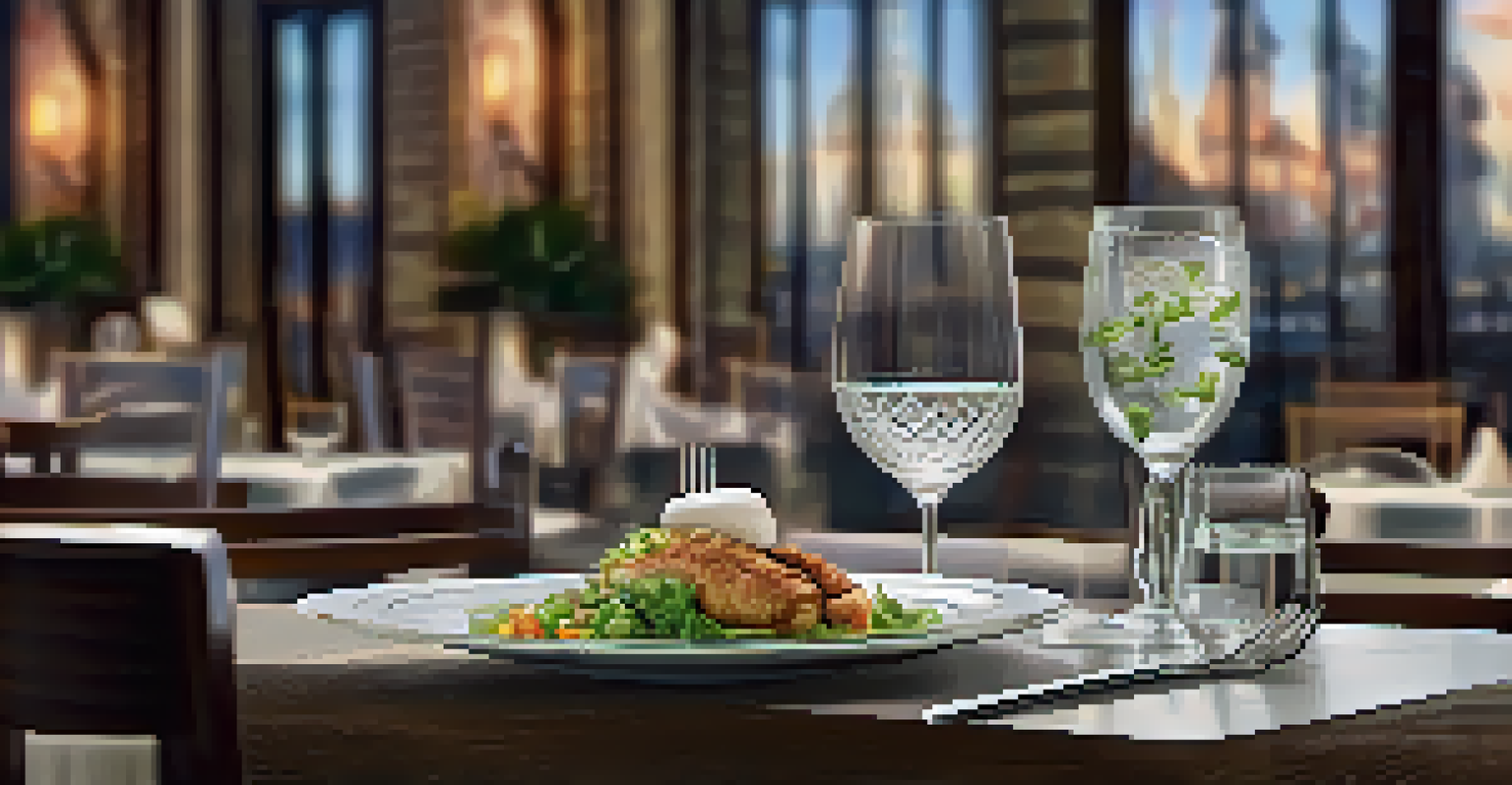 A restaurant table with a menu highlighting allergen information and a beautifully presented dish.