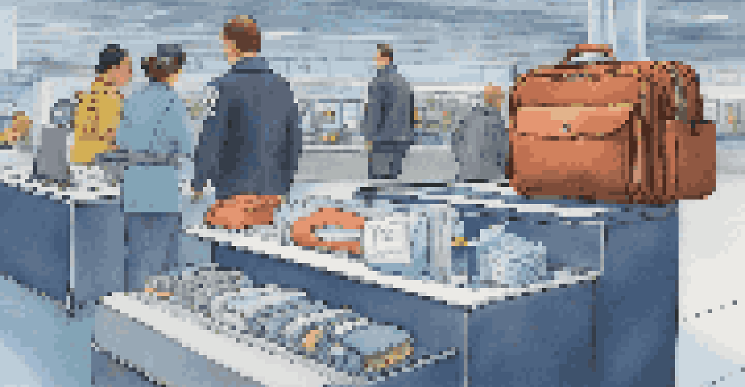 An organized carry-on bag on a conveyor belt at airport security, showcasing neatly arranged travel items and a boarding pass.