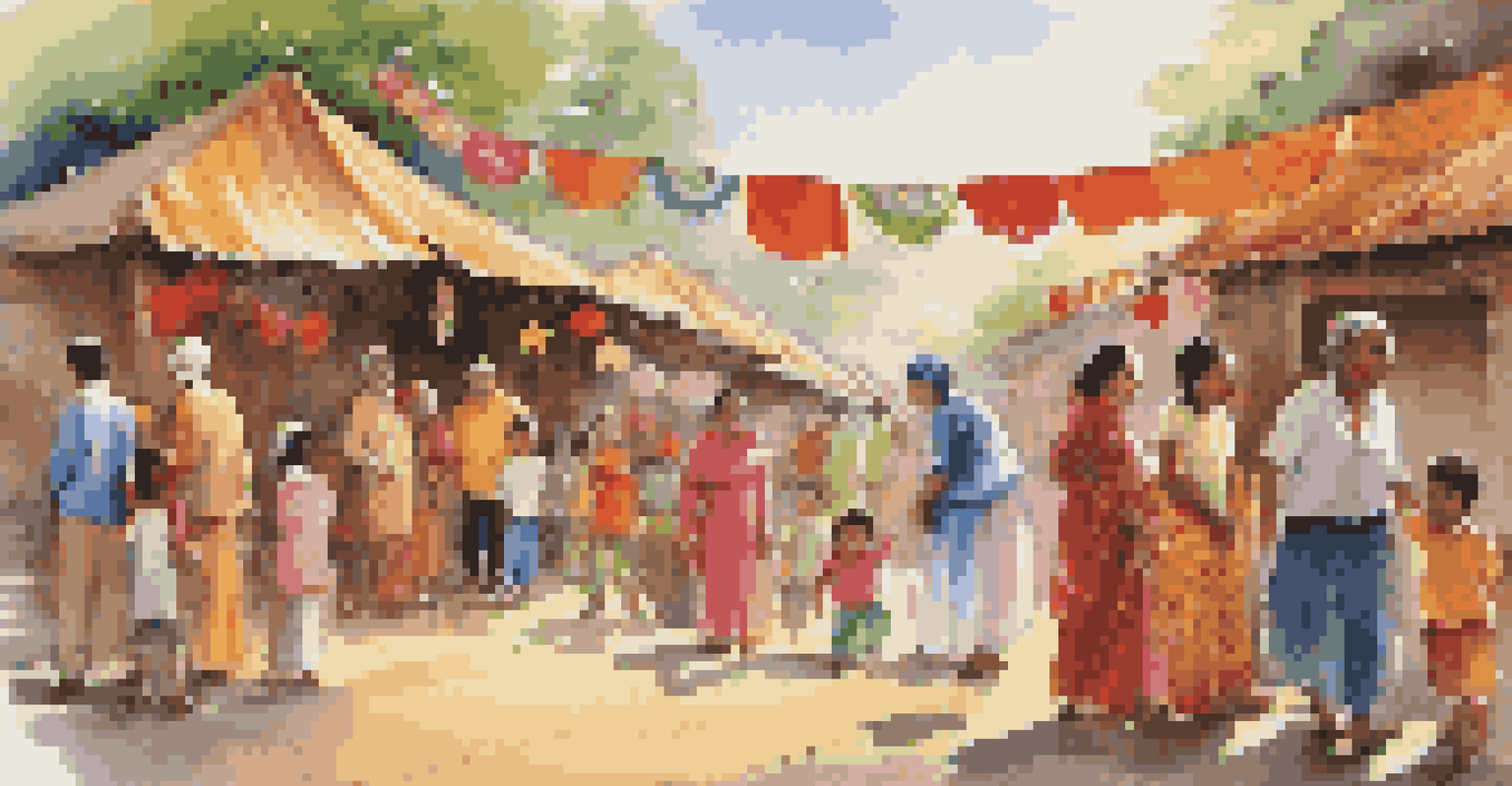 A family visiting a cultural festival, interacting respectfully with vendors and attendees.