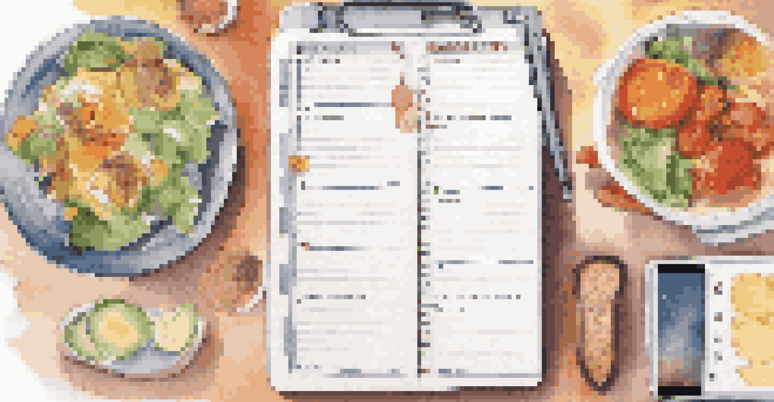 An organized travel schedule with a planner, smartphone, and healthy meal showcasing balance.