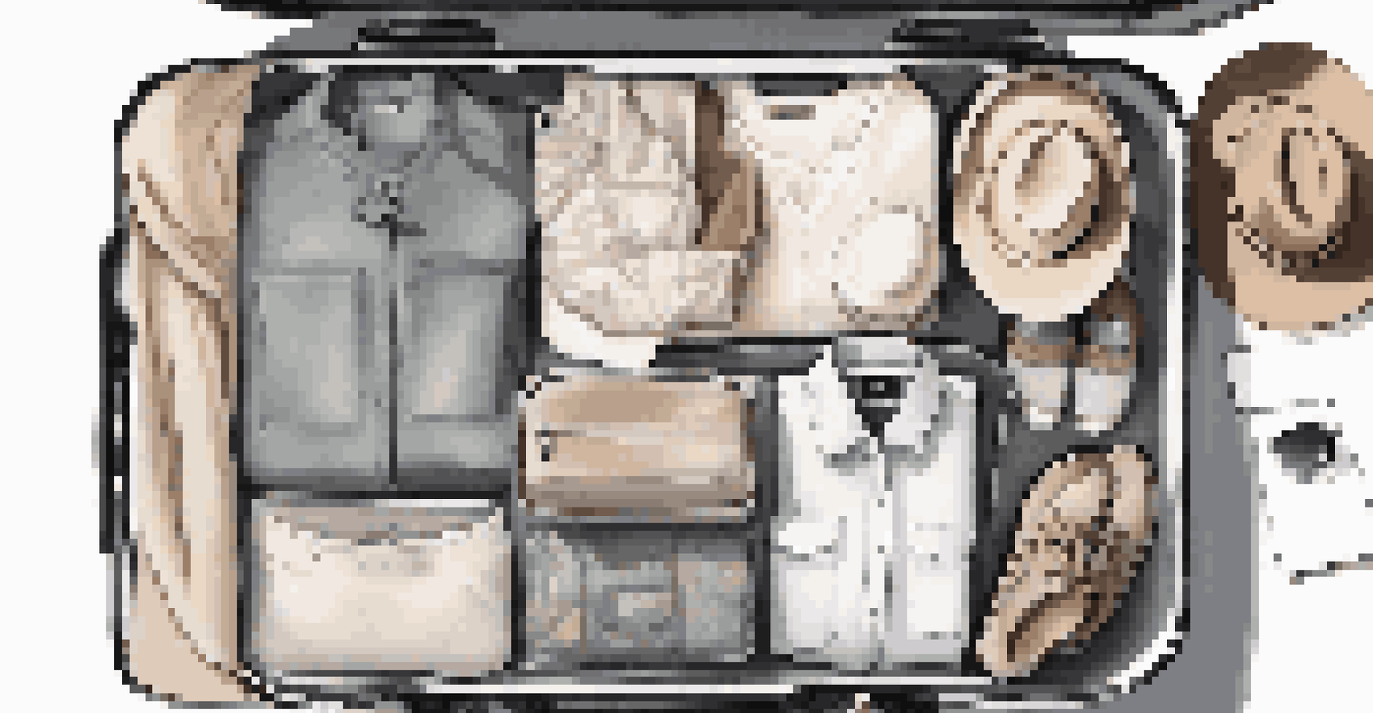 An organized suitcase filled with versatile clothing, accessories, and a travel checklist, ready for a trip.