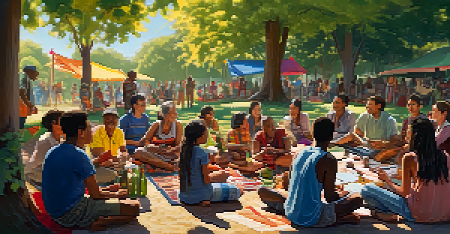 Community members of different ages gathered outdoors for a workshop, discussing and sharing ideas.