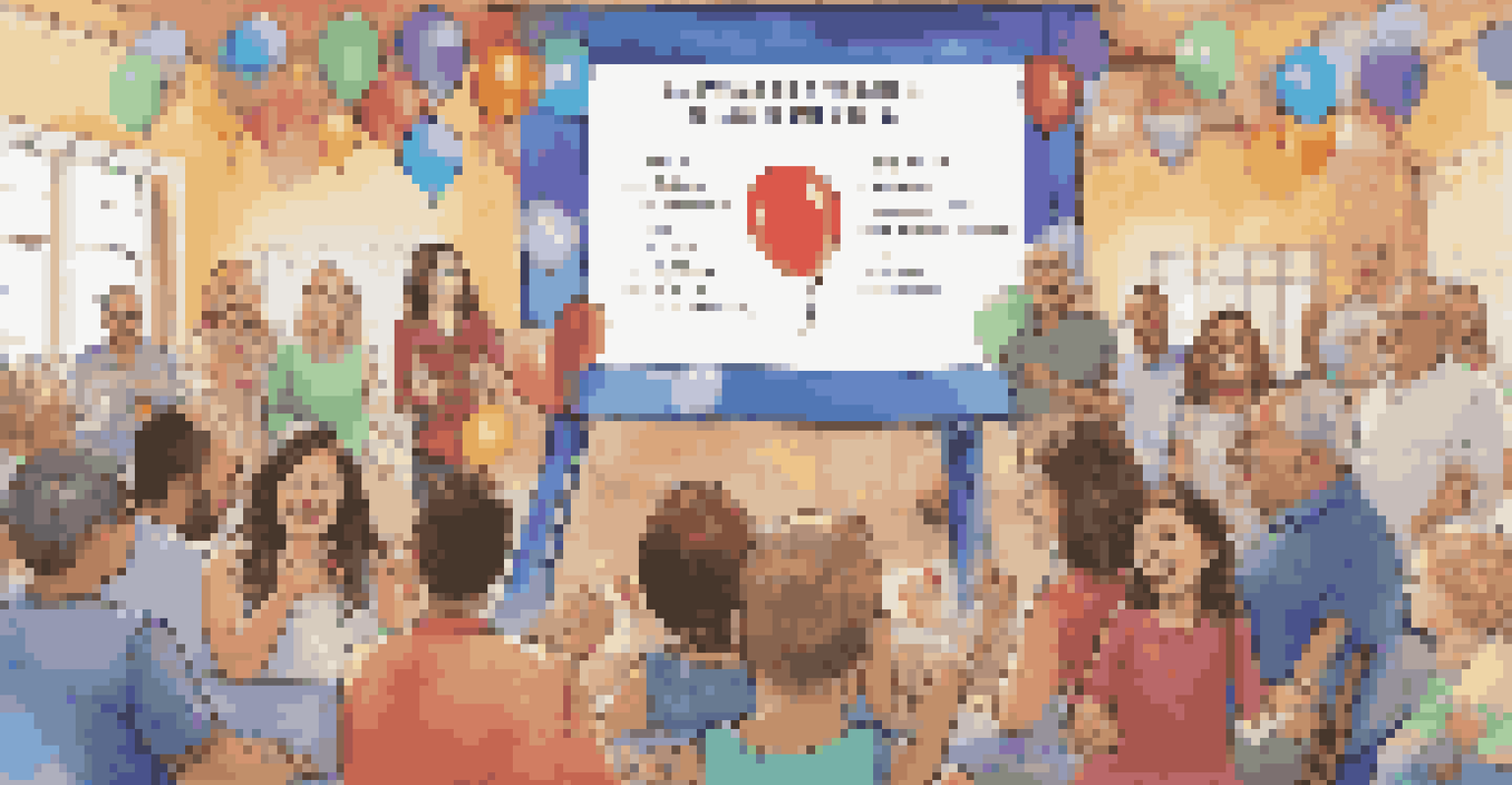 Family members of various ages engaged in an interactive trivia game during a reunion, filled with laughter and excitement.