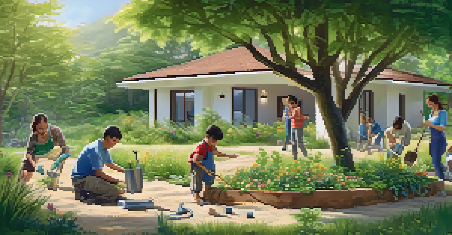 A family planting trees as part of a conservation project at an eco-friendly accommodation.