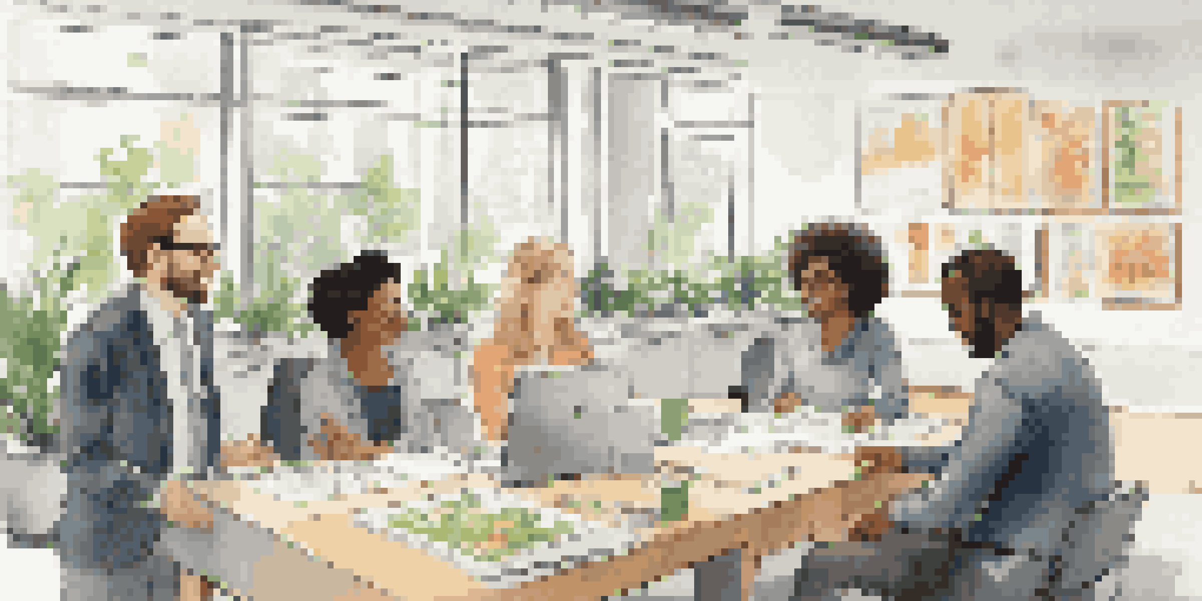 A diverse group of professionals in an office engaged in a language workshop, featuring an English-speaking manager and a Spanish-speaking employee, surrounded by charts and language guides.