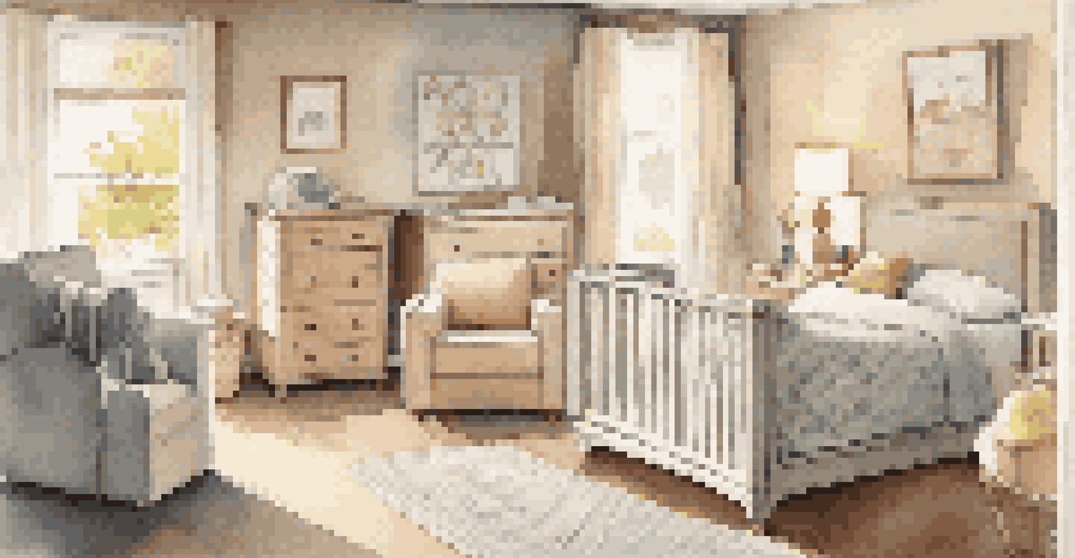A comfortable hotel room with a crib and a large bed, designed for families traveling with young children.