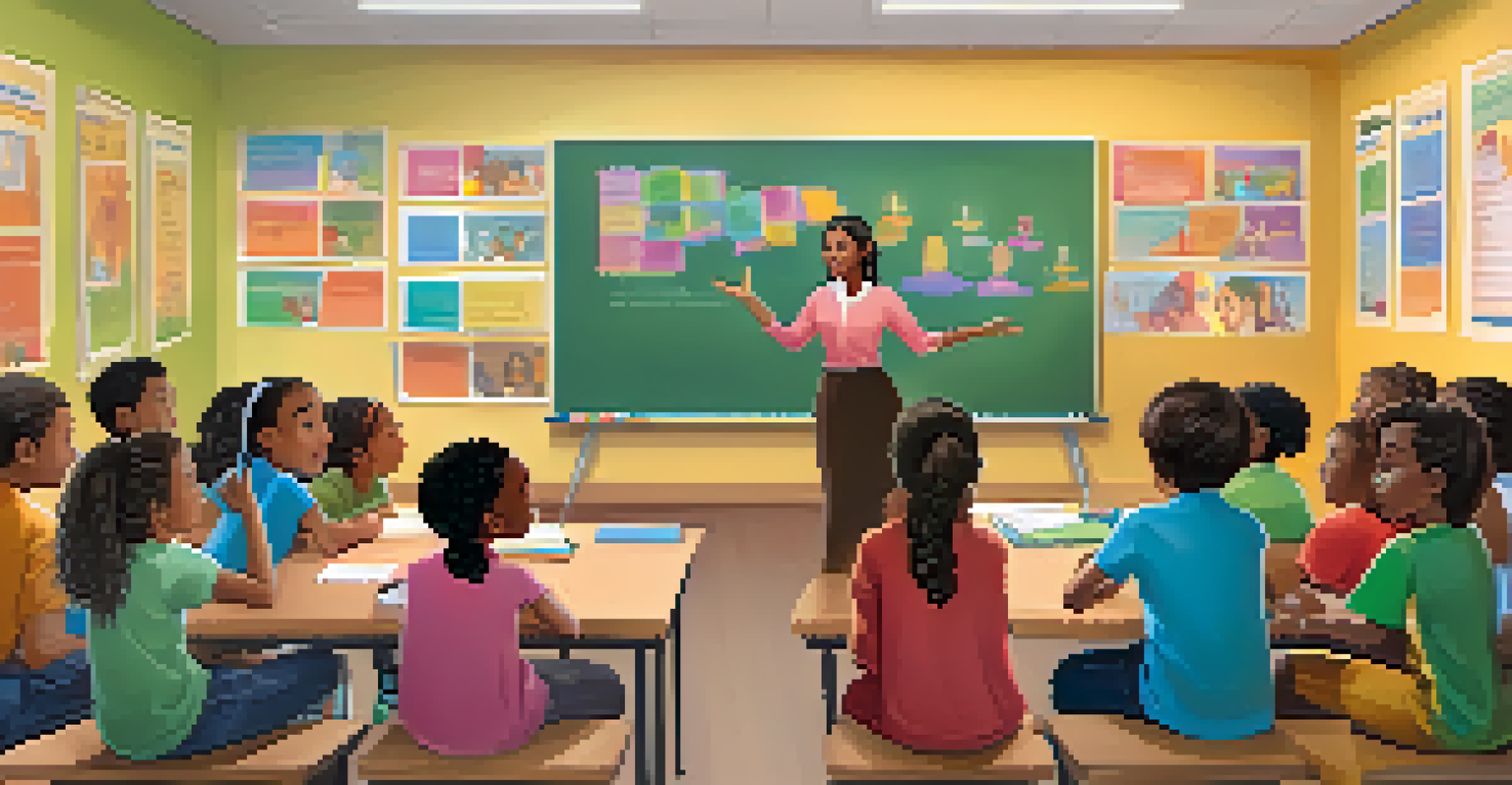 A classroom discussion on gender roles and cultural sensitivity, with students of various ethnicities actively participating.