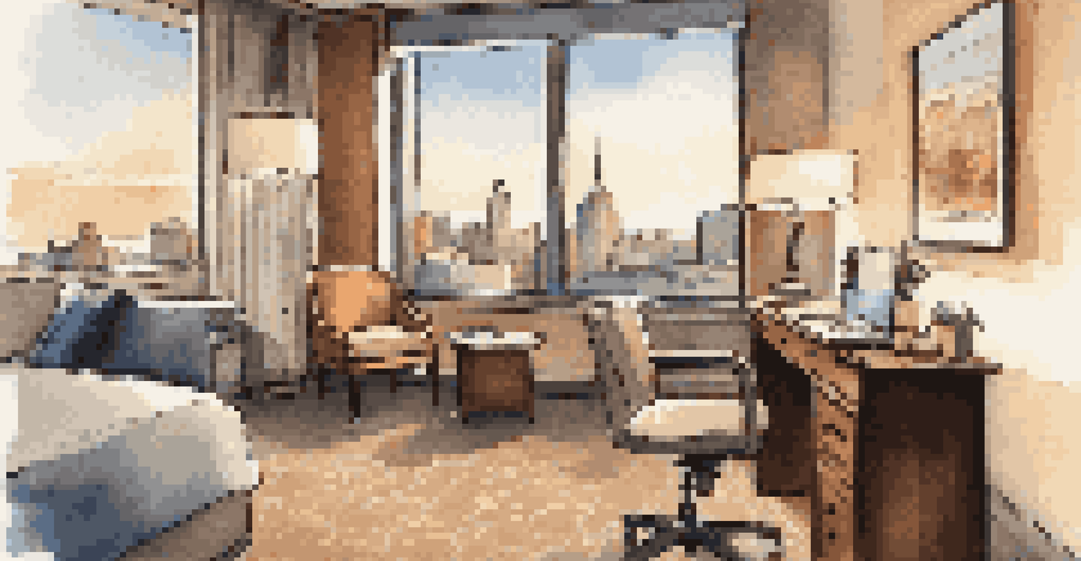 A cozy hotel room with a spacious work desk and city view, designed for business travelers.