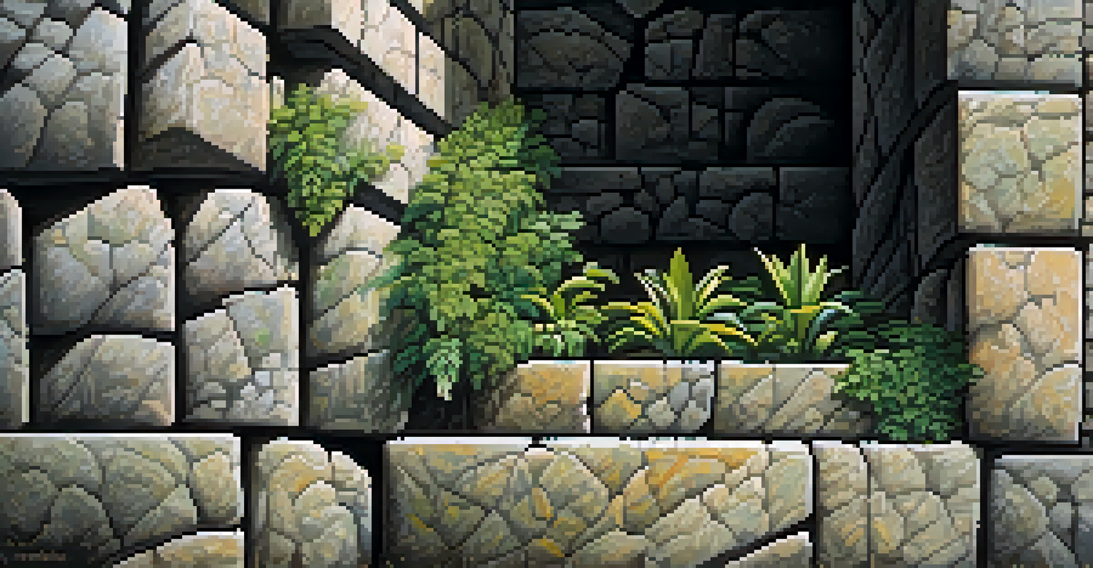 A detailed view of the stone structures at Machu Picchu, showcasing the precise masonry and trapezoidal doorways amidst greenery.