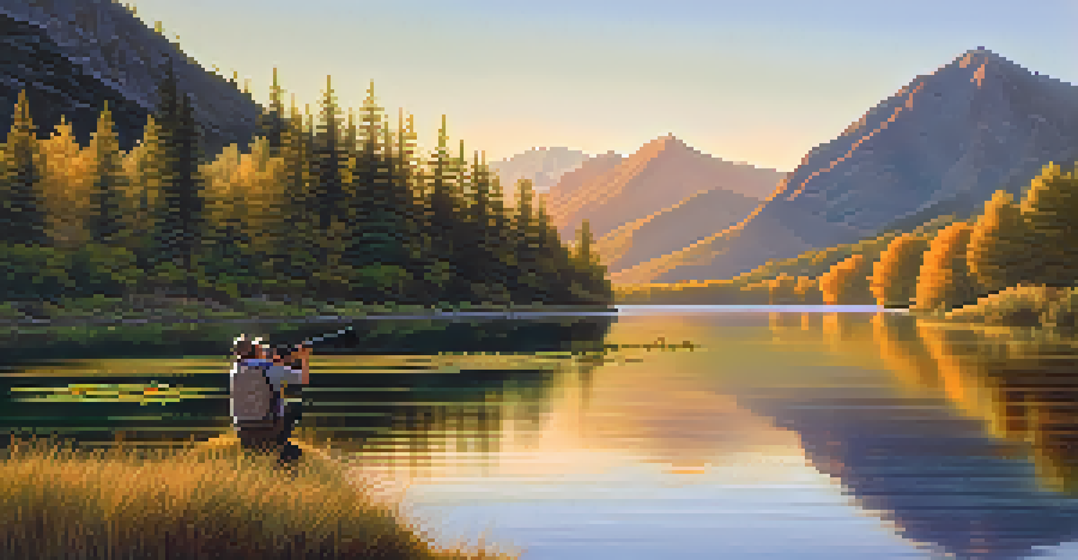 A photographer by a lake capturing the reflection of mountains at golden hour.