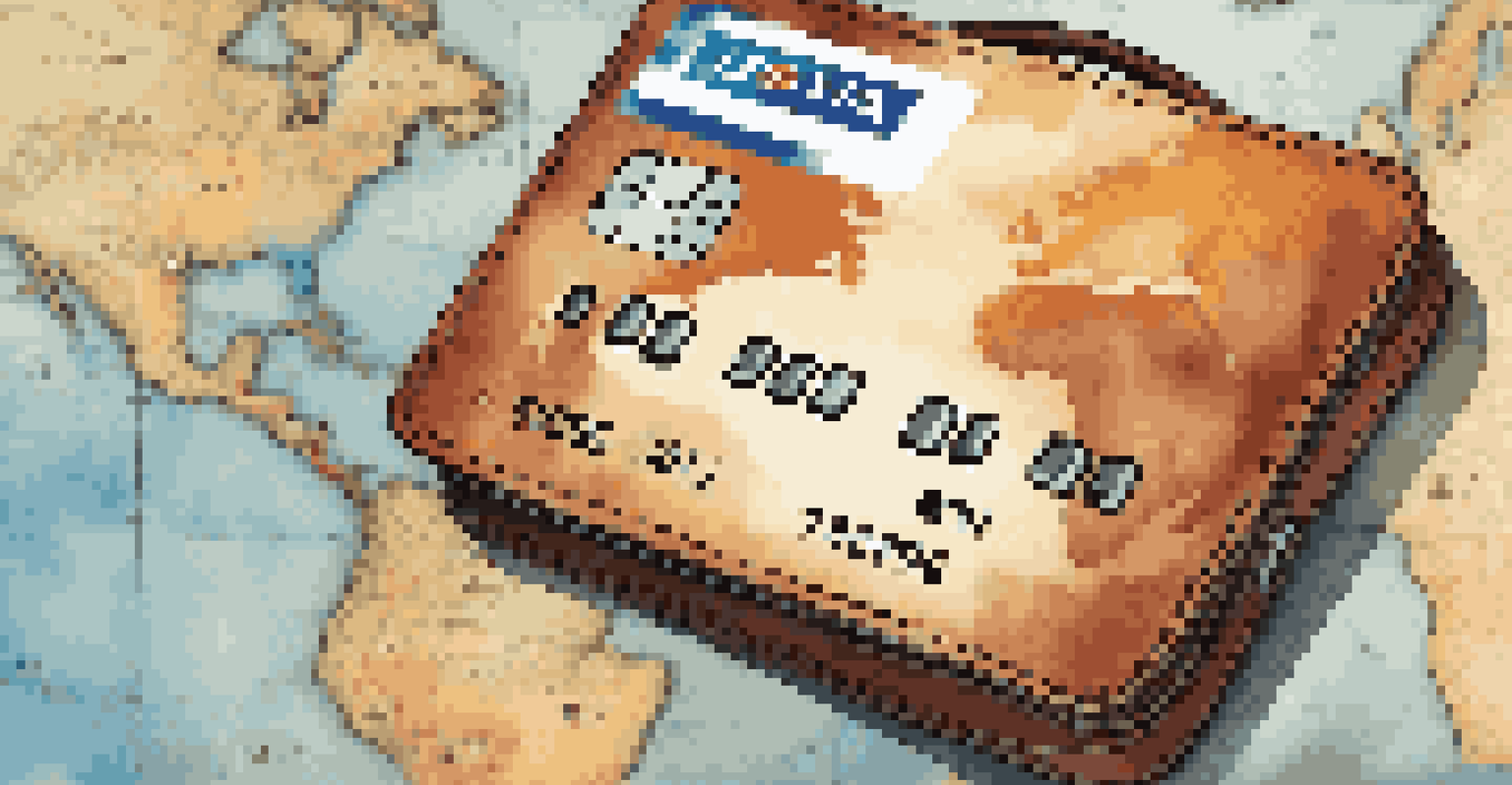 A company credit card on a world map with a compass, passport, and suitcase, suggesting travel adventures.