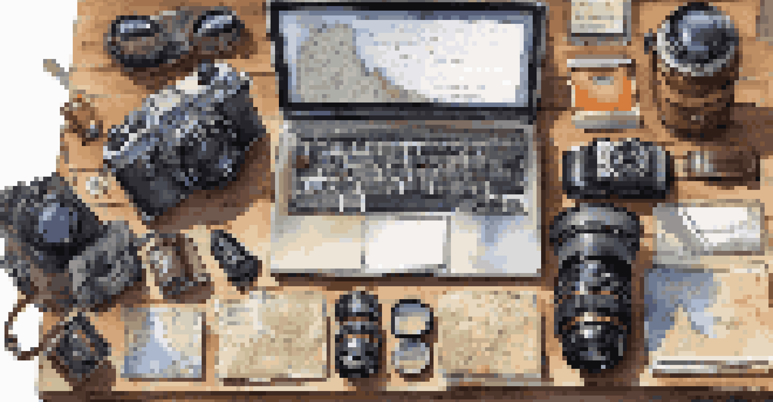 An organized travel setup with a checklist of camera gear, batteries, memory cards, and a map on a wooden desk, illuminated by warm light.