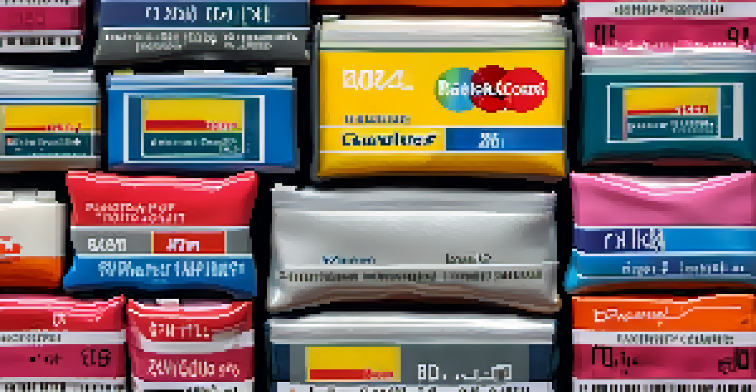 A close-up of extra camera batteries and memory cards in a colorful pouch, organized and labeled.