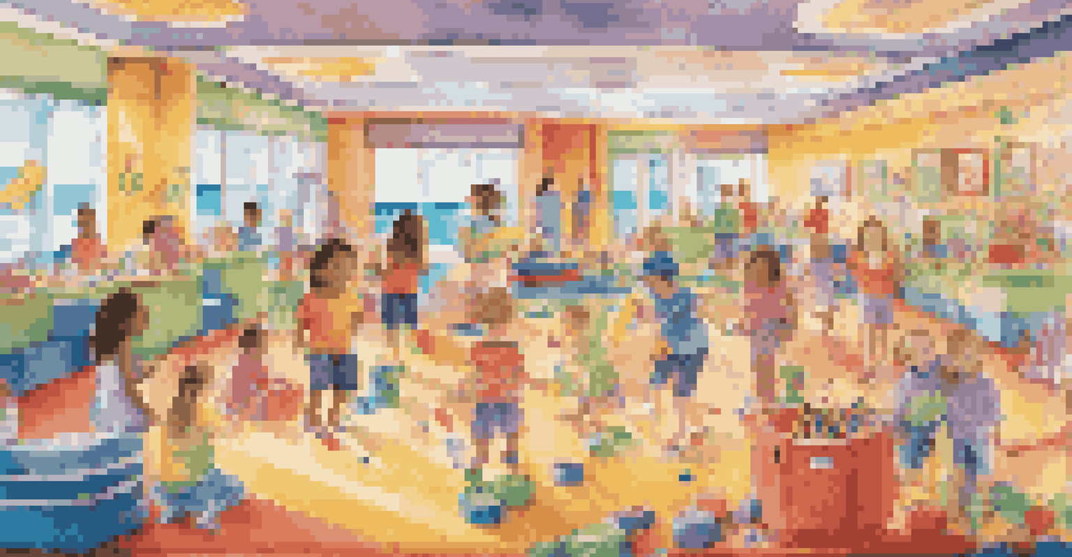 Children having fun and engaging in activities at a cruise ship kids' club, surrounded by colorful toys and games.