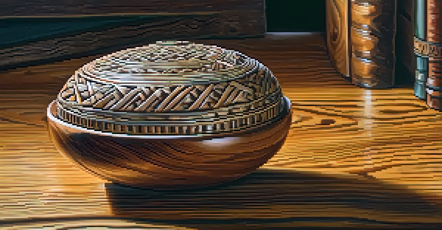 A close-up view of a handcrafted wooden souvenir, highlighting its intricate details and natural textures in soft lighting.