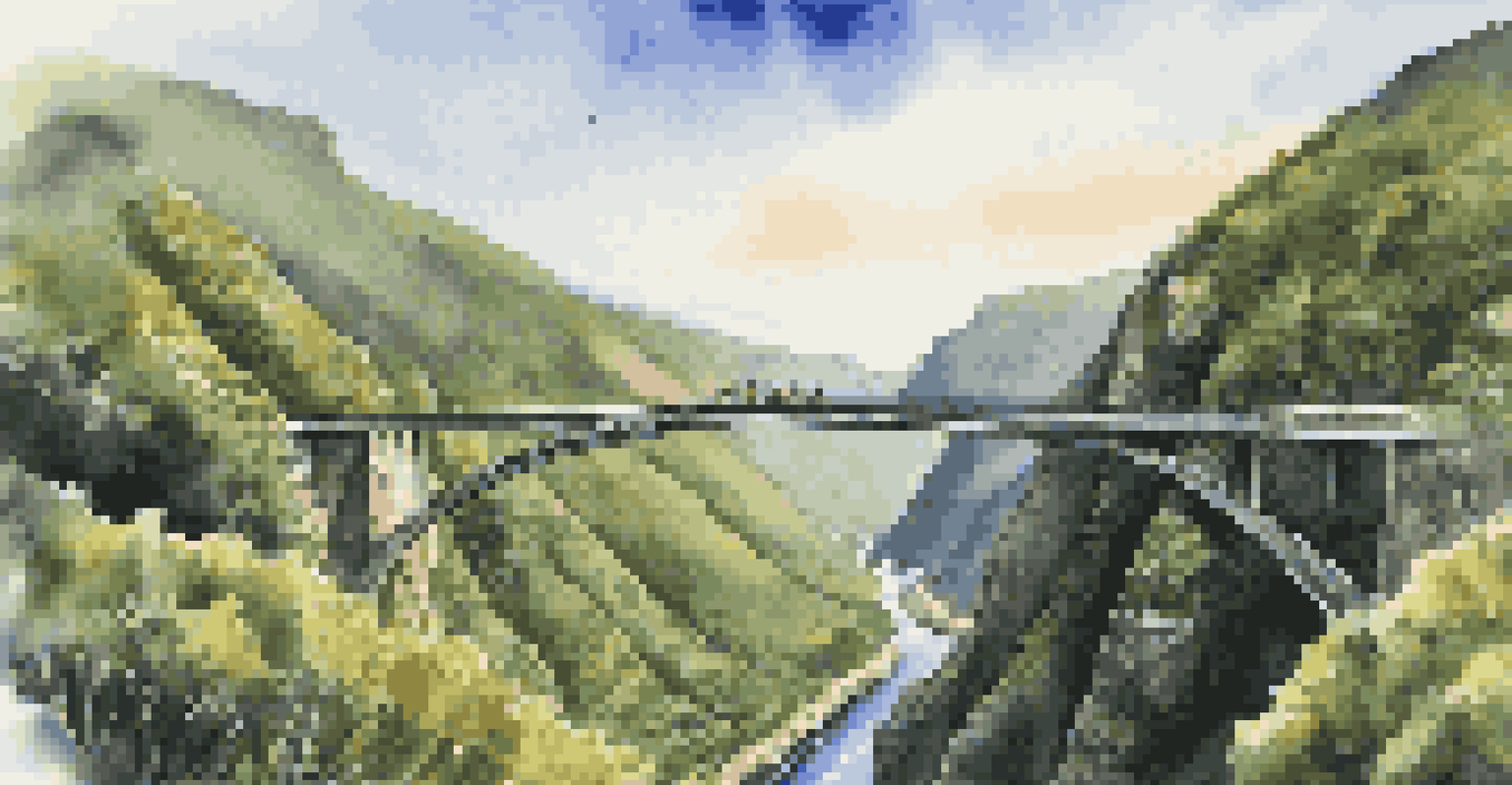 A bungee jumper leaping from the Bloukrans Bridge, with lush forest and river views in the background, under a dramatic sky.