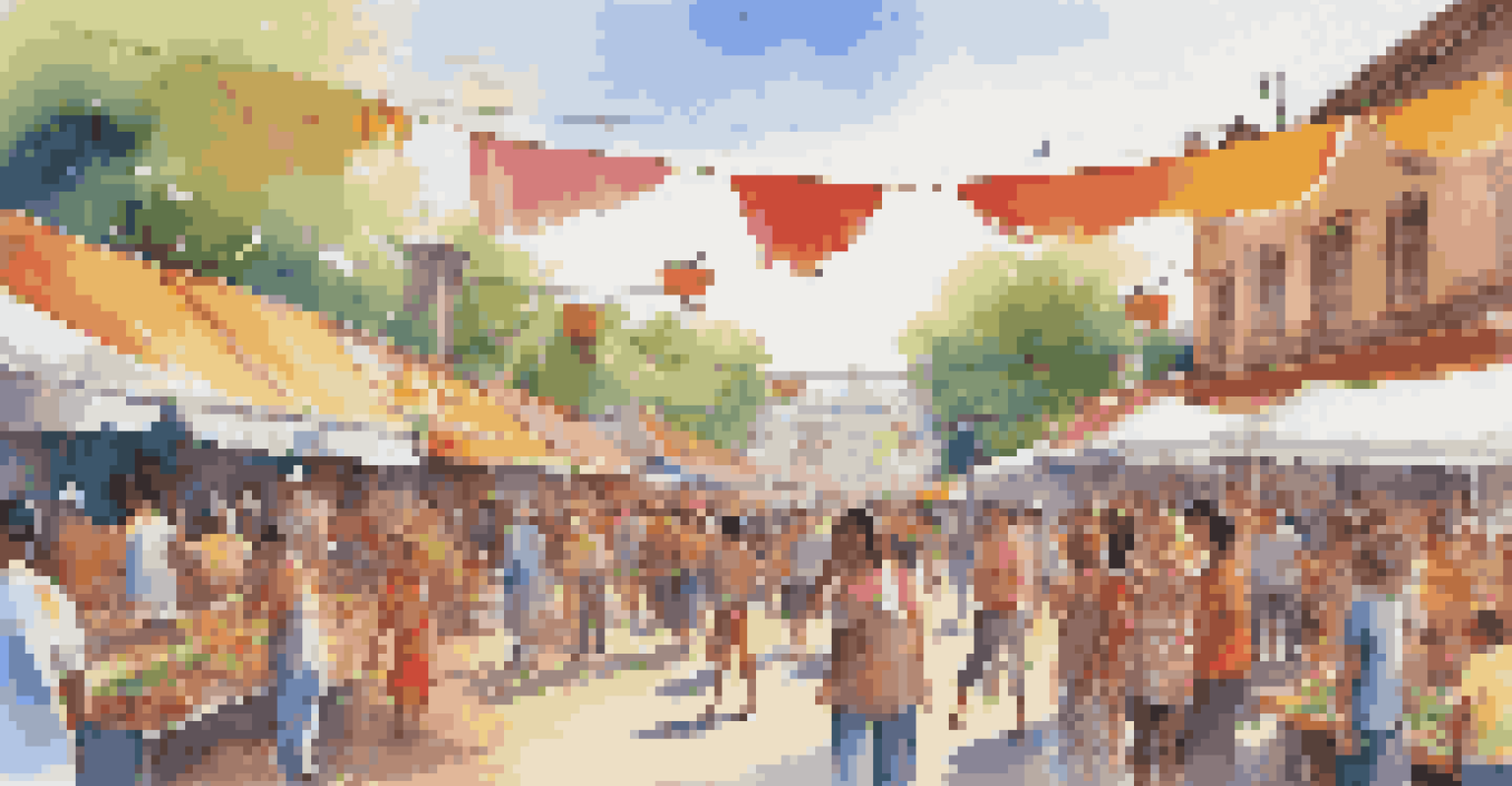 A vibrant local festival filled with teens enjoying food, games, and live music, embodying community spirit.