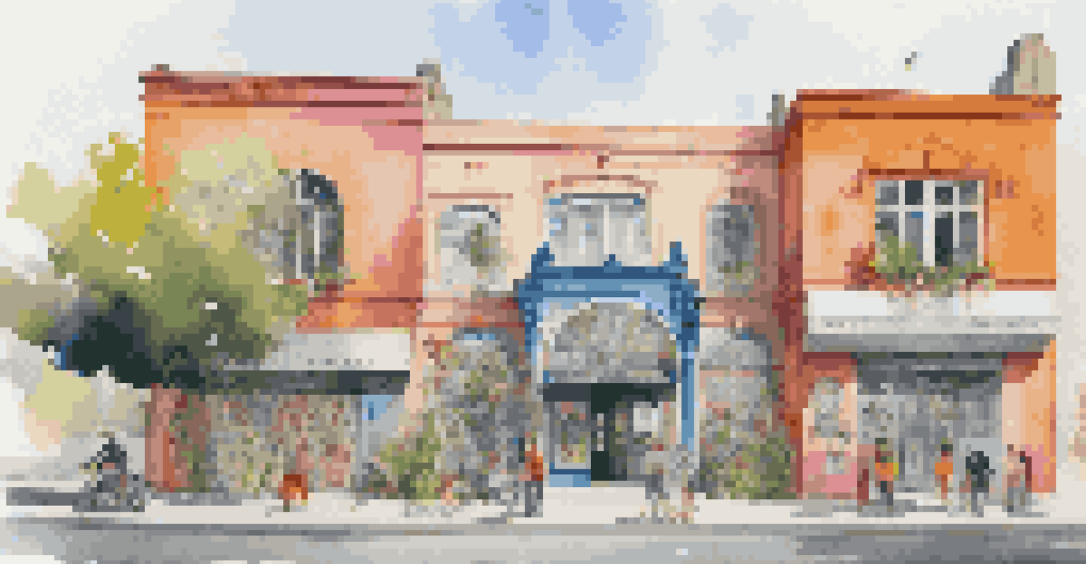 A quirky museum building with colorful decorations and playful sculptures outside.