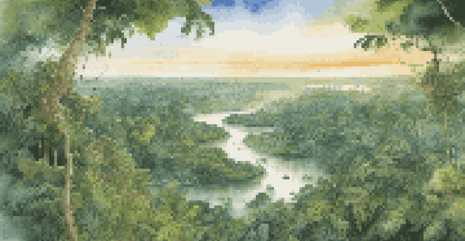 Aerial view of the Amazon Rainforest with rivers and indigenous communities participating in eco-tour activities.