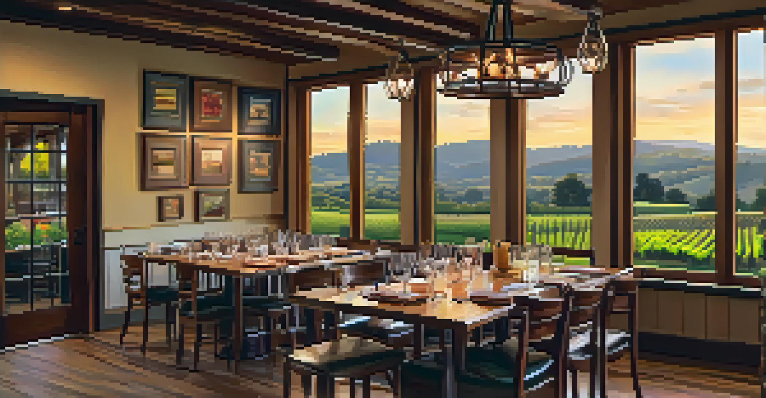 An elegant farm-to-table dining experience in Napa Valley, featuring a gourmet dish and a view of the vineyards.