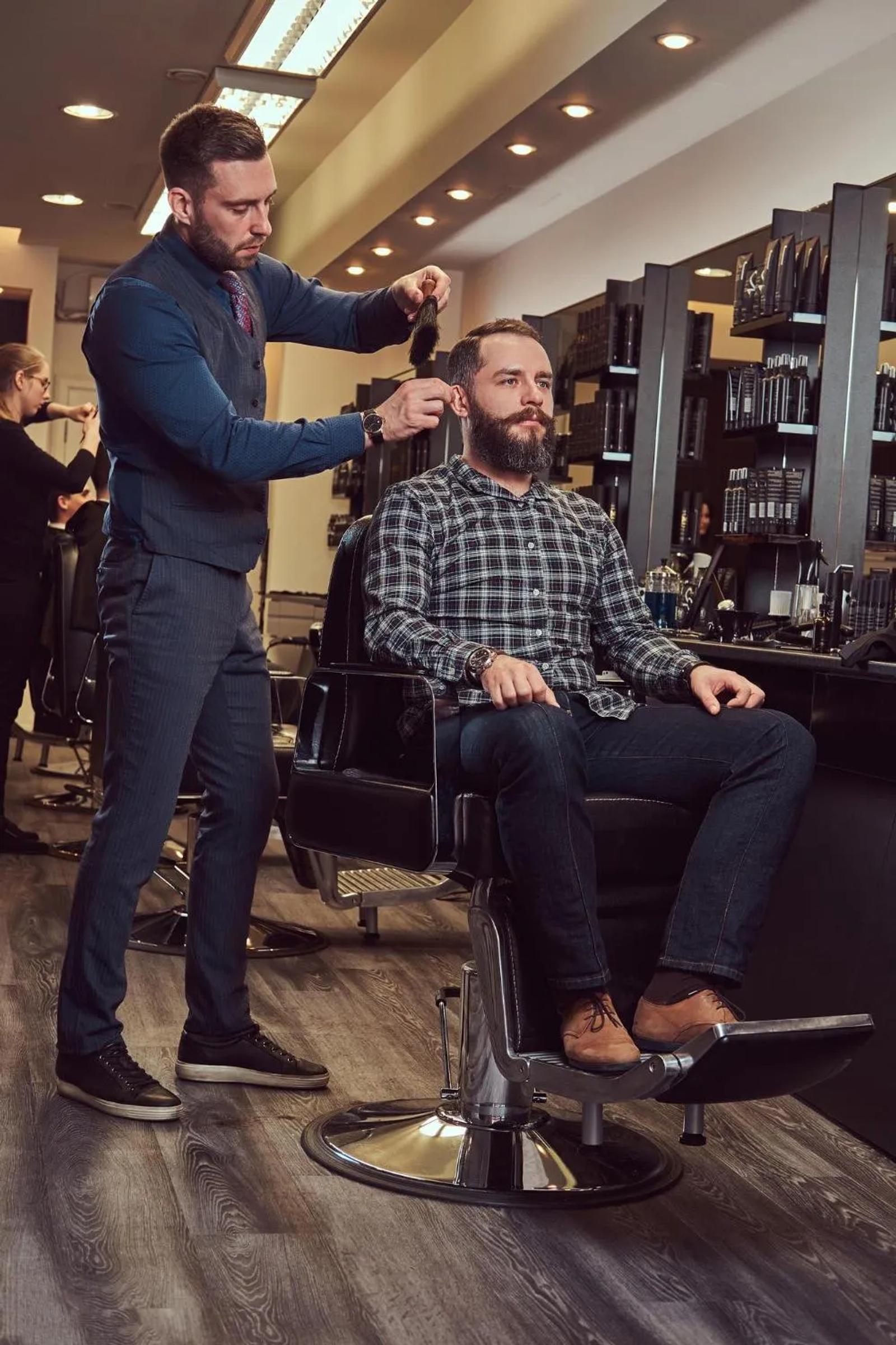 A child's haircut at Barber Group