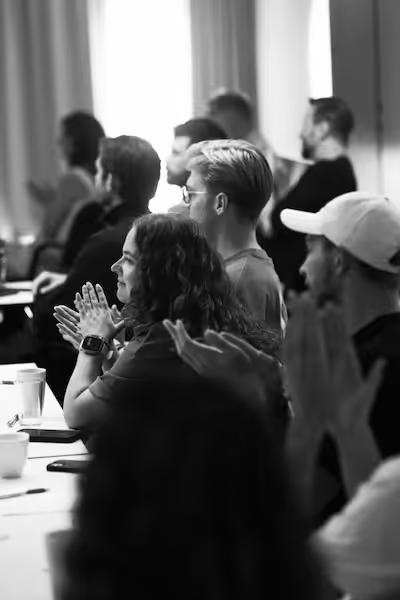 Cortians applauding a talk at CortiCon