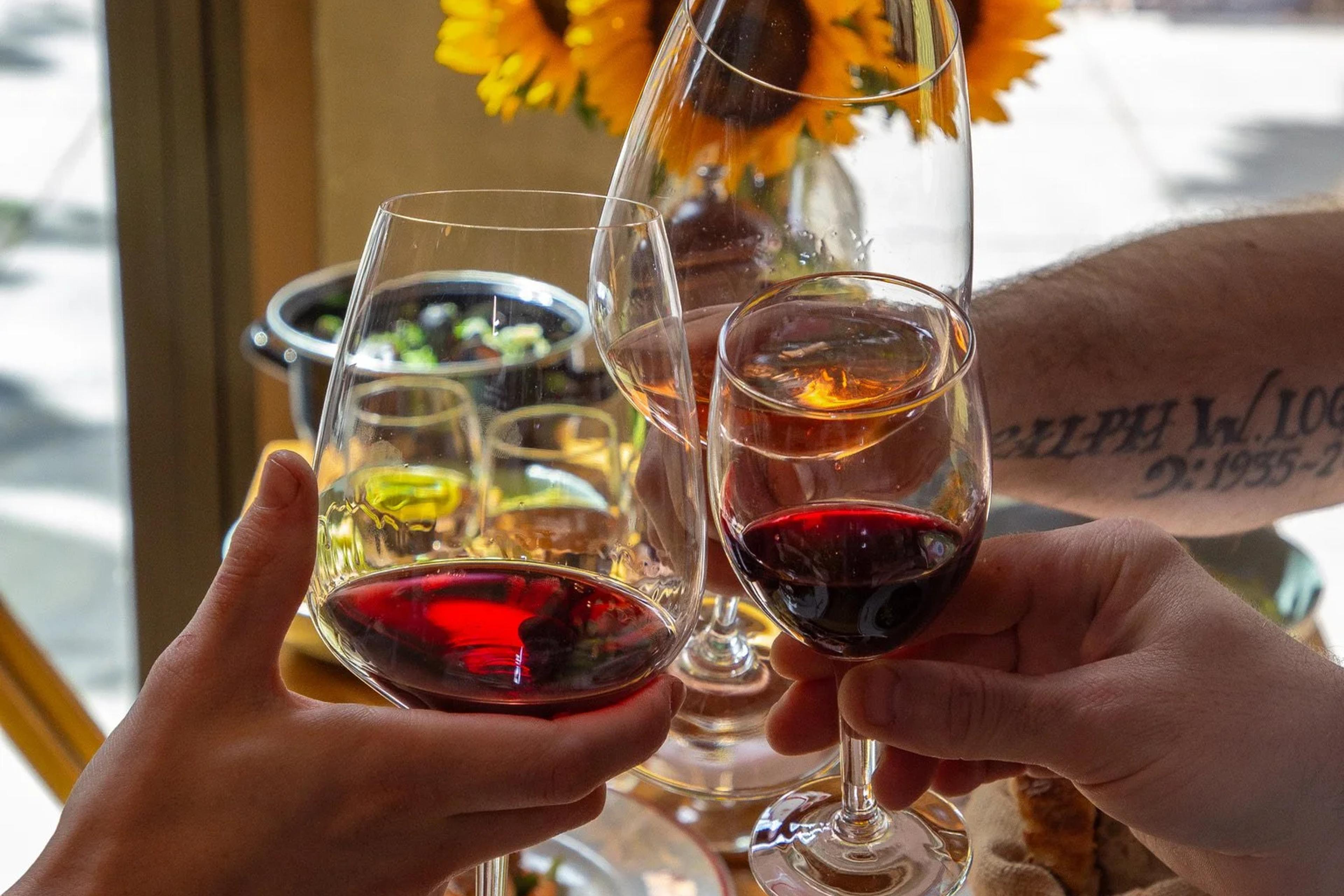 Wine poured at lunch in Amélie DC