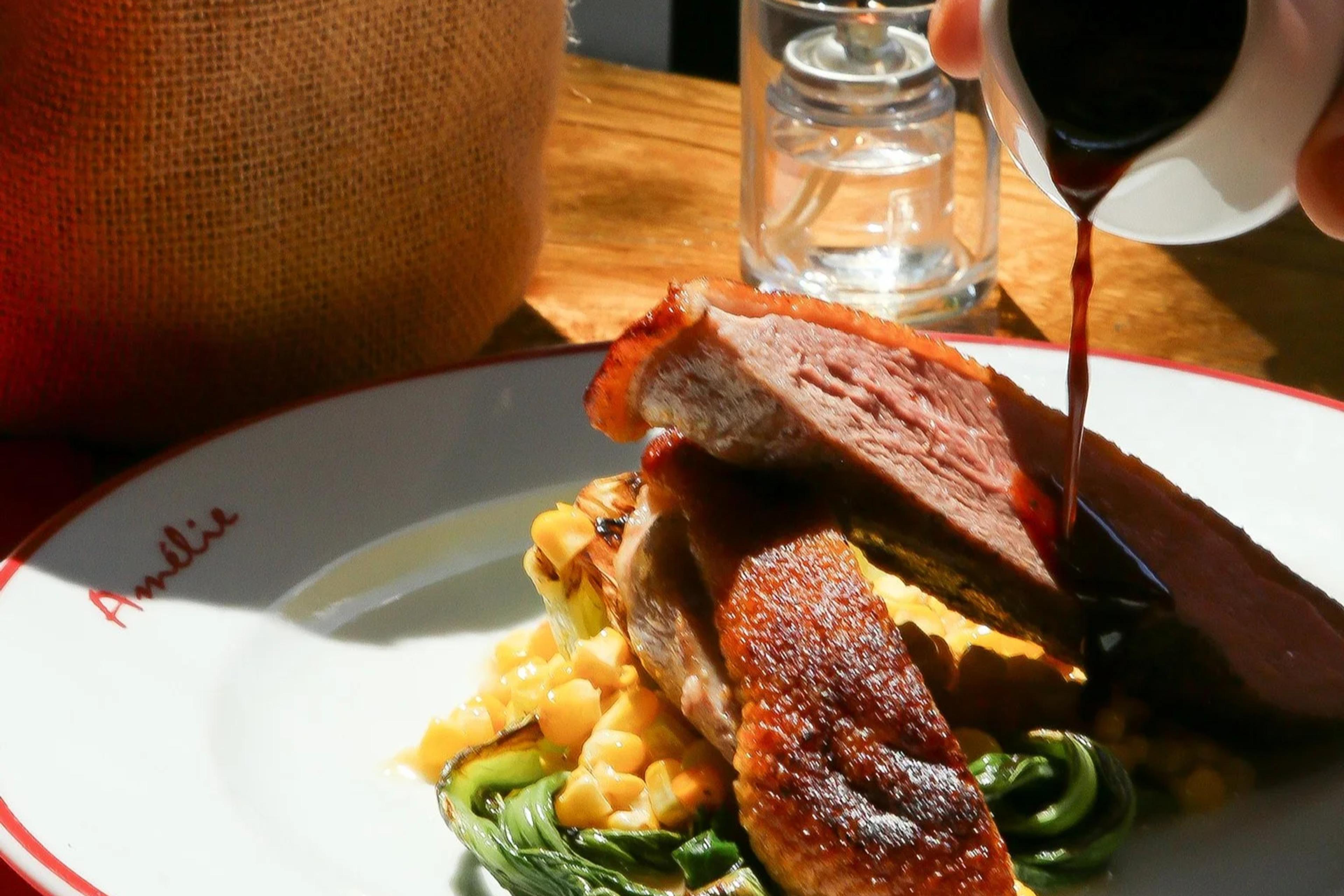 Midday lunch table at Amélie DC in Logan Circle