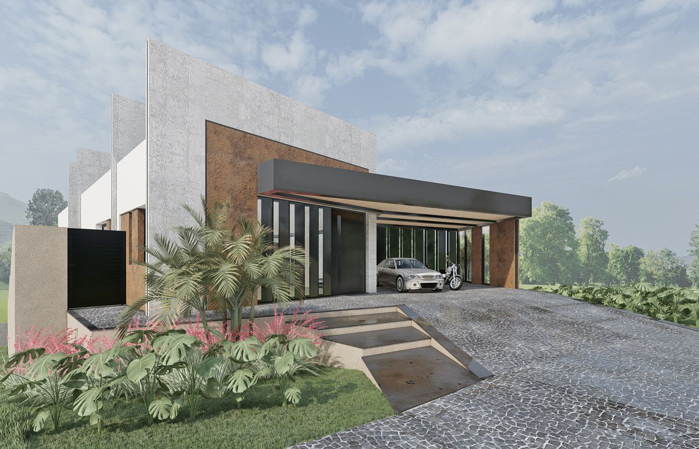 sucessão de planos que compõe as formas da casa