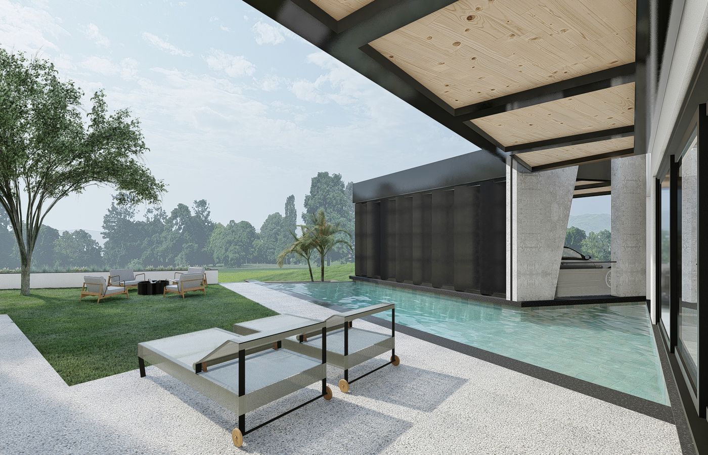 a piscina rente à casa