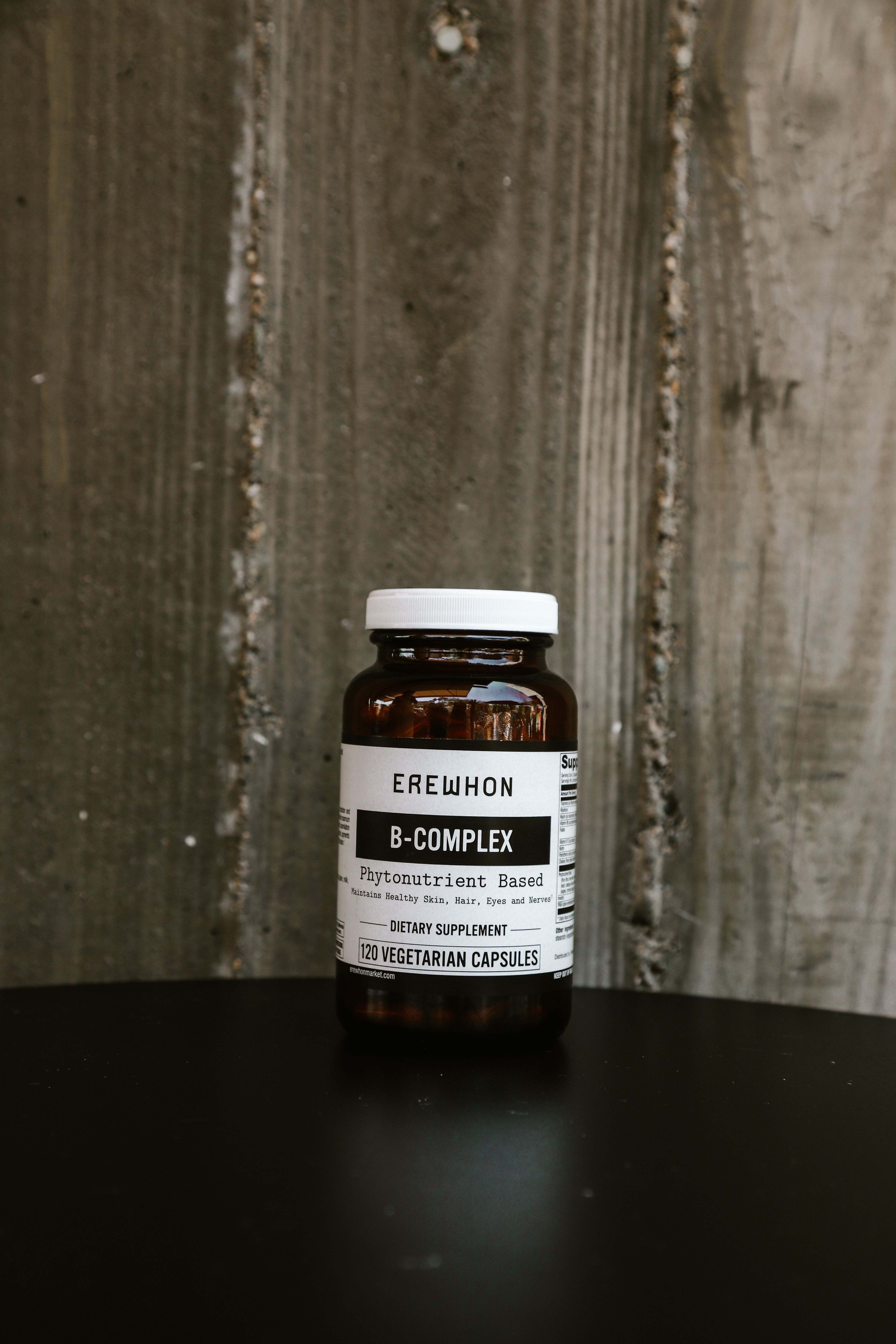 Erewhon Product, container of B-Complex supplement