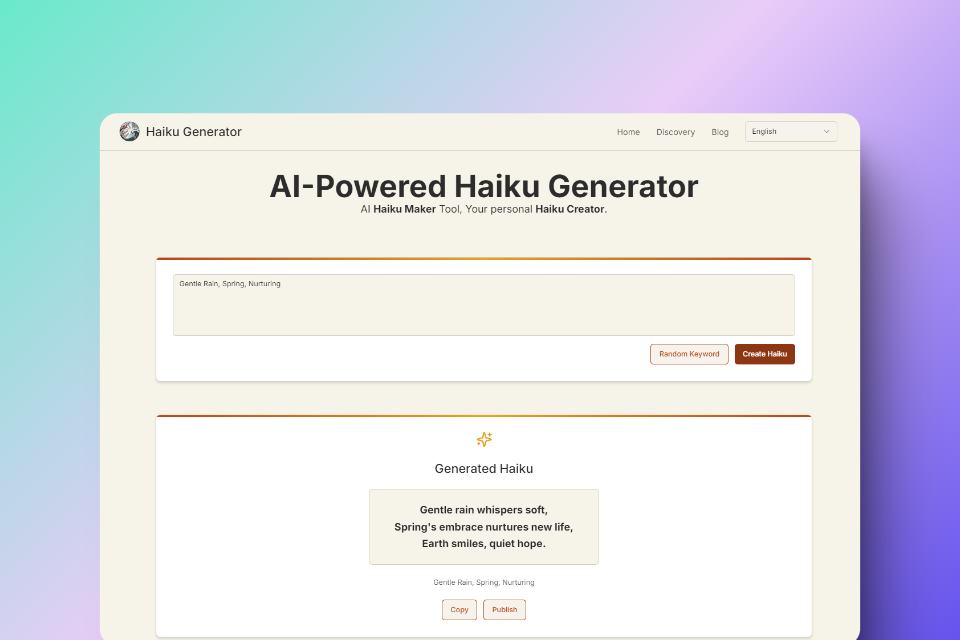 image of AI Haiku Generator