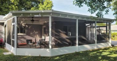 Patio screen enclosure in Wellington, Palm Beach County — preparing for hurricane season in South Florida