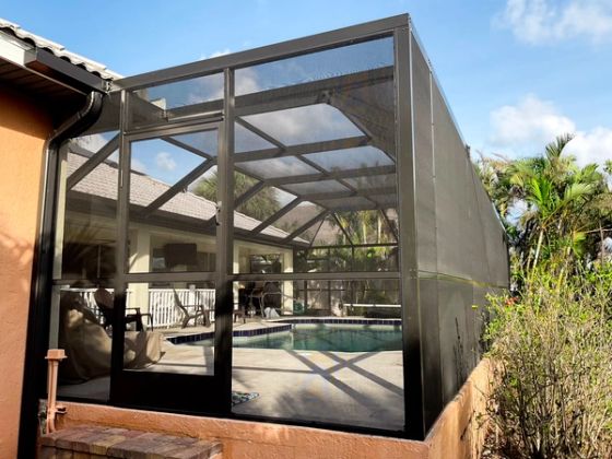 Mansard, hip, gable and dome pool enclosure styles built in South Florida