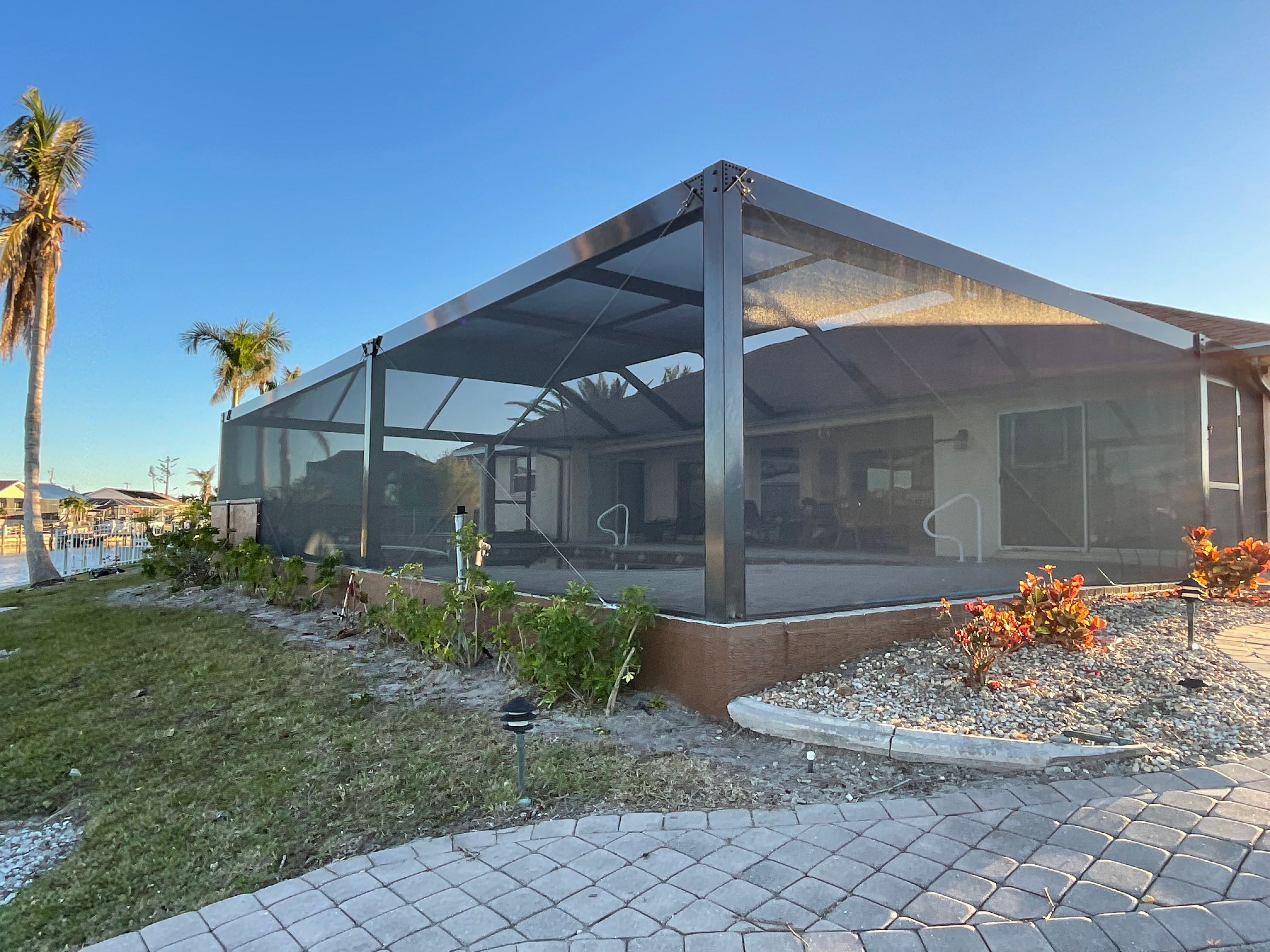 Screen enclosure for backyard pool South Florida — AB Aluminum & Screens