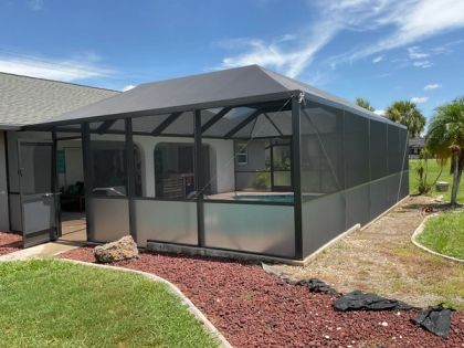 Aluminum pool enclosure with screened patio South Florida — AB Aluminum & Screens