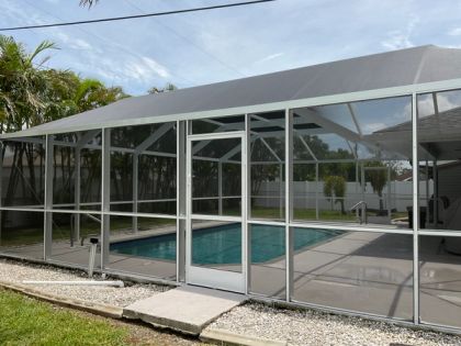 Pool enclosure with screen room extension attached patio — AB Aluminum & Screens