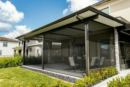 Lanai-style patio screen room off a Miami-Dade patio