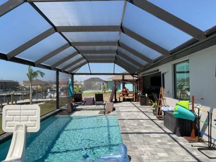 Pool screen enclosure aluminum frame installation — AB Aluminum & Screens South Florida