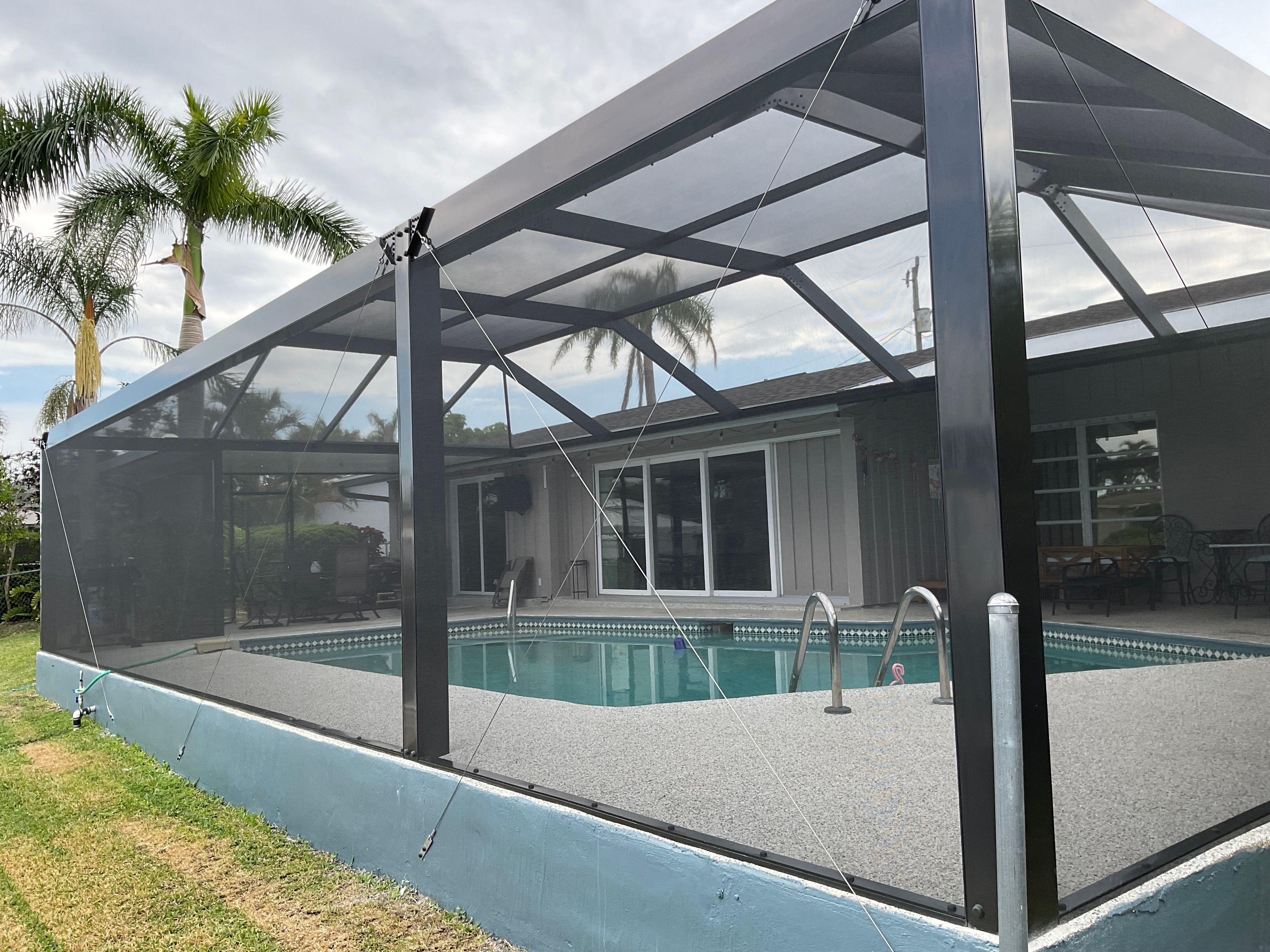 Pool cage with patio screen room attached South Florida — AB Aluminum & Screens