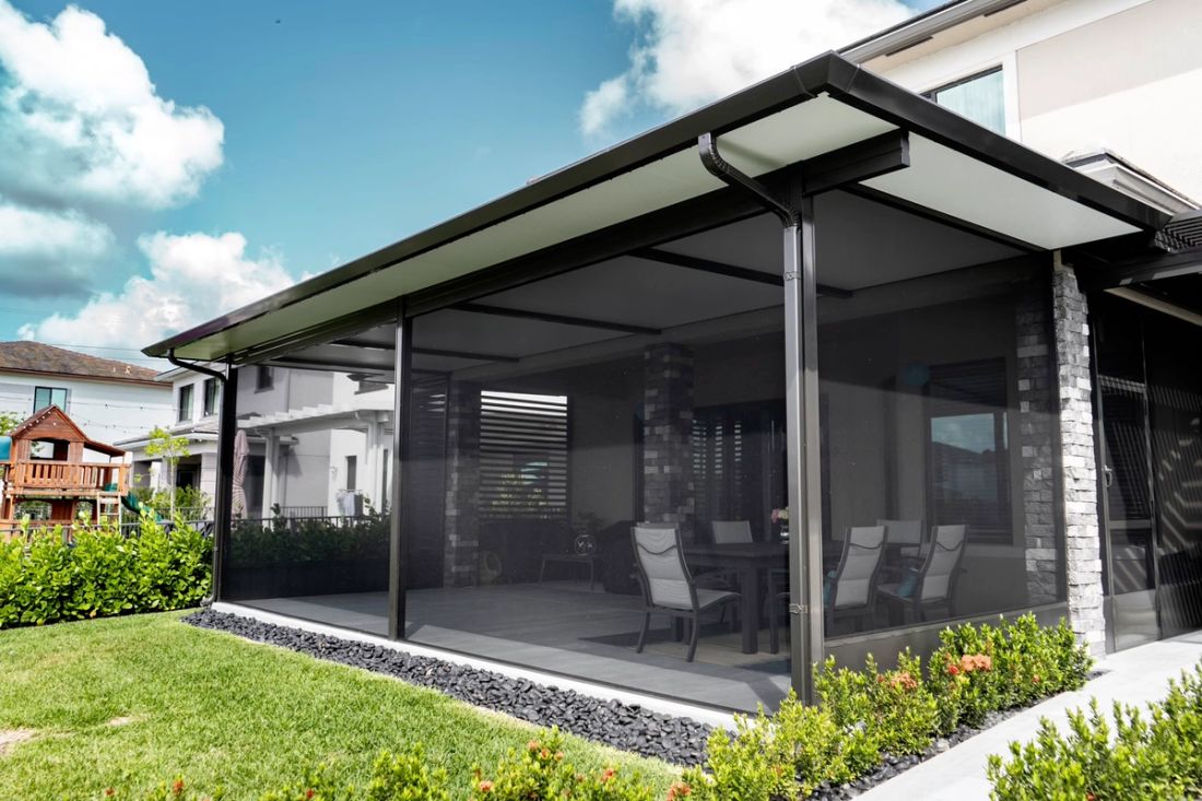 Aluminum pergola sized for a Cooper City backyard patio in Broward County, South Florida