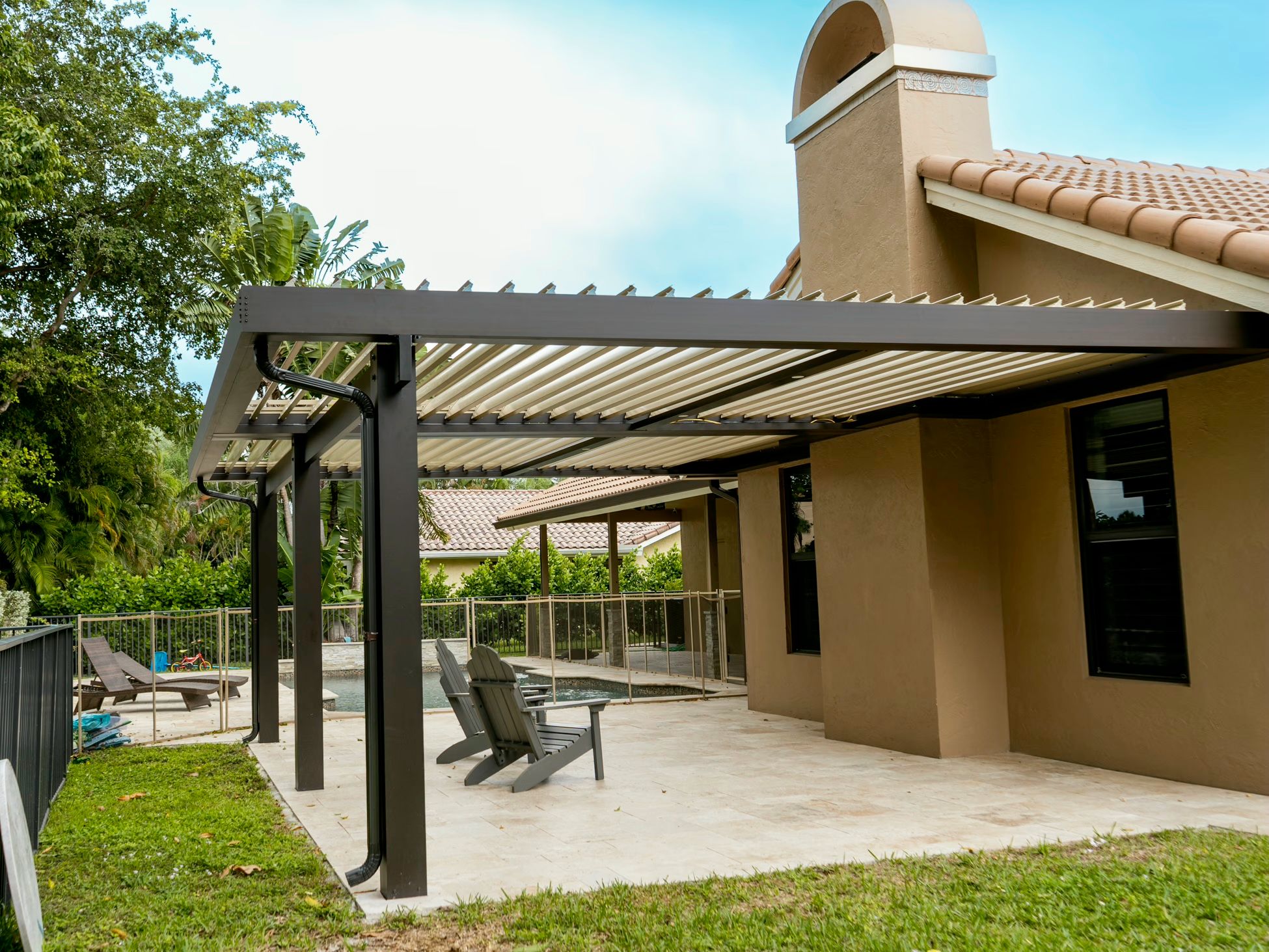 motorized pergola broward county florida, pergola contractor broward, louvered roof broward county fort lauderdale