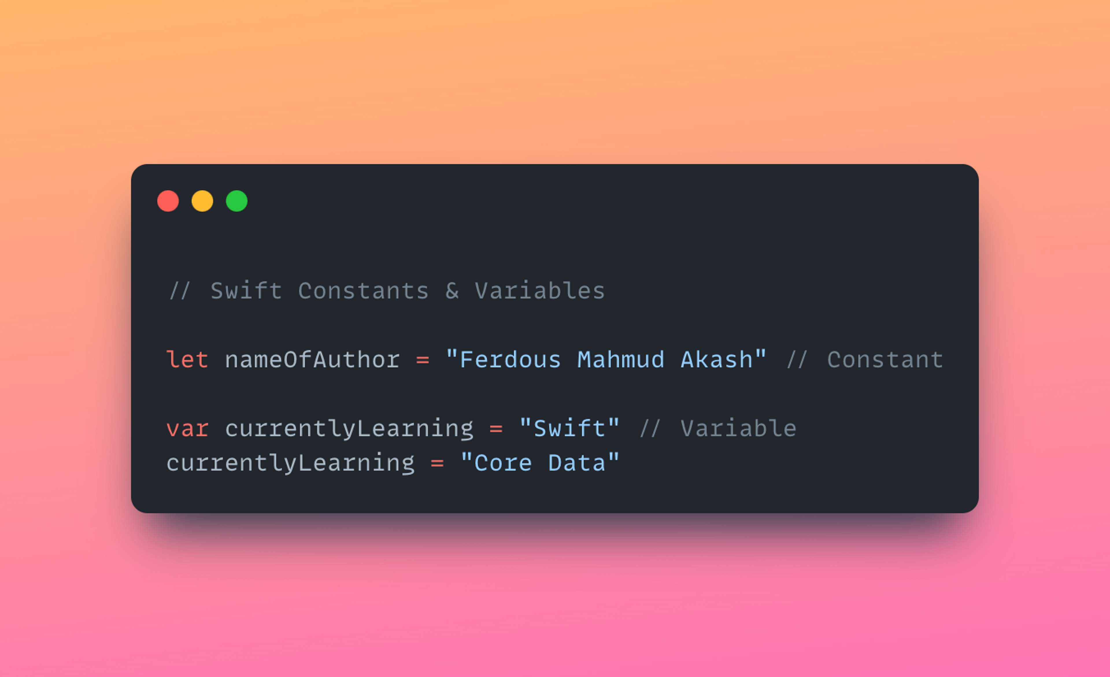 Swift constants and variable