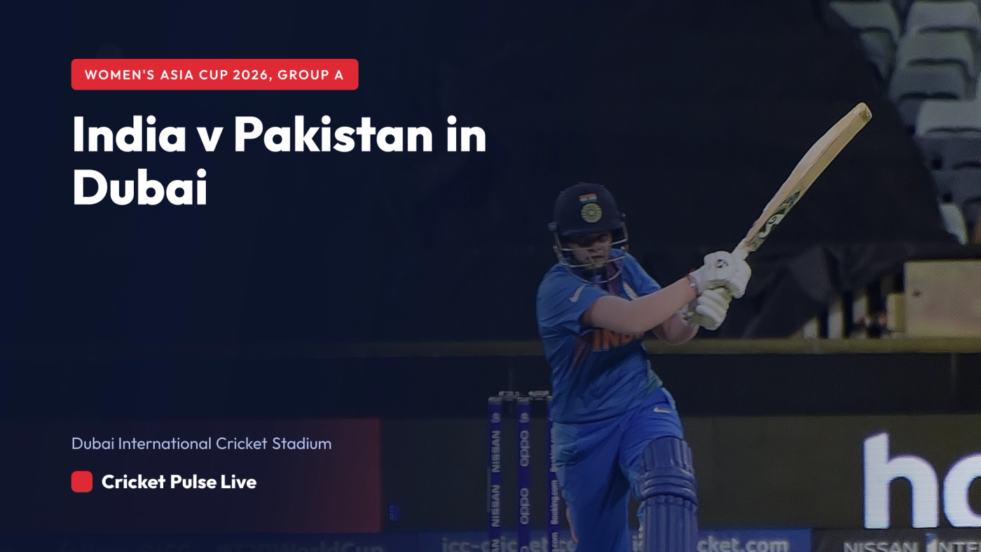 Cricket Pulse Live preview graphic for India v Pakistan in Group A of the Women's Asia Cup 2026 at Dubai on 5 September