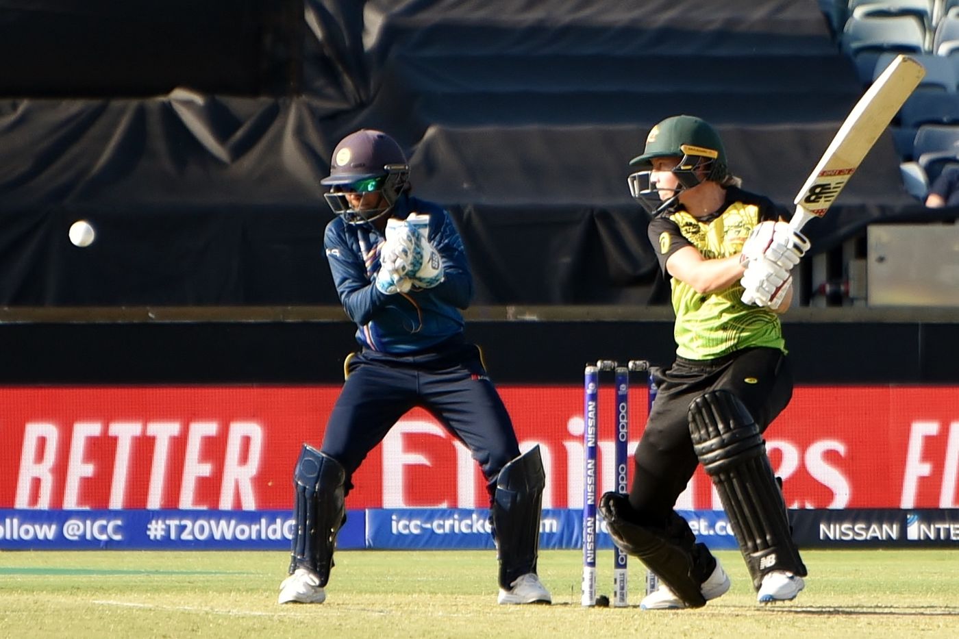 Meg Lanning batting for Australia at the 2020 women’s T20 World Cup